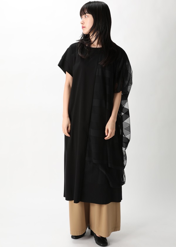 Zucca S チュールチェック ワンピース M Navy 13 Sale A Net Online Store