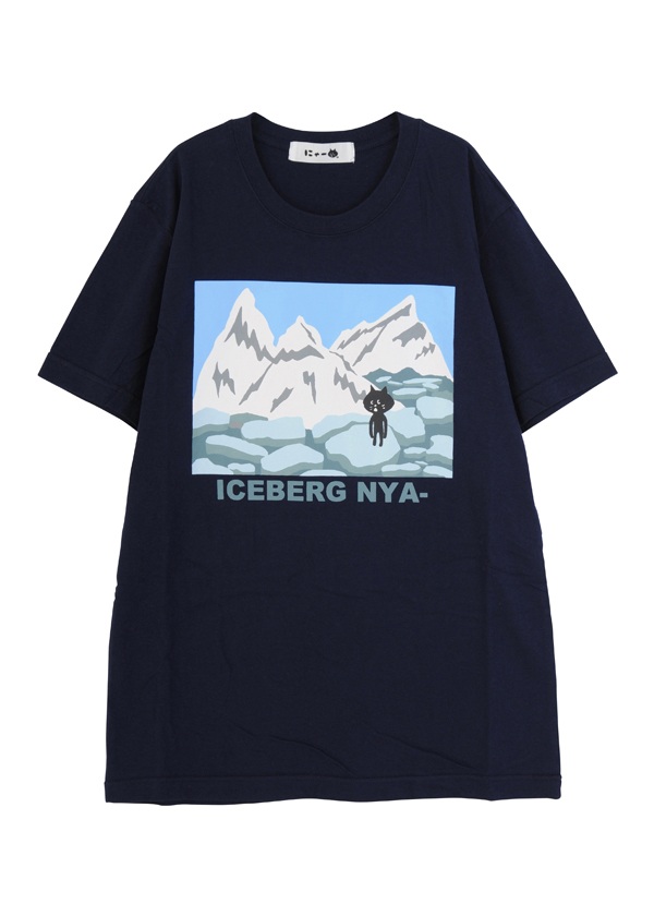 にゃー メンズ あいすばーぐにゃー T Tシャツ ネイビー にゃー Teelova Com